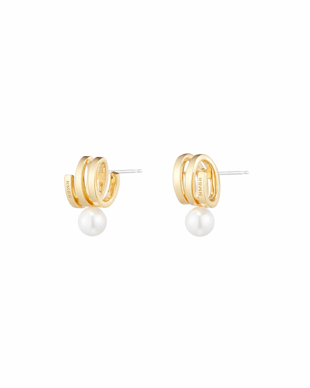 Numbering - Flat Coil with Pearl Earrings #4107 product image 8 | TRAB K-Fashion Australia