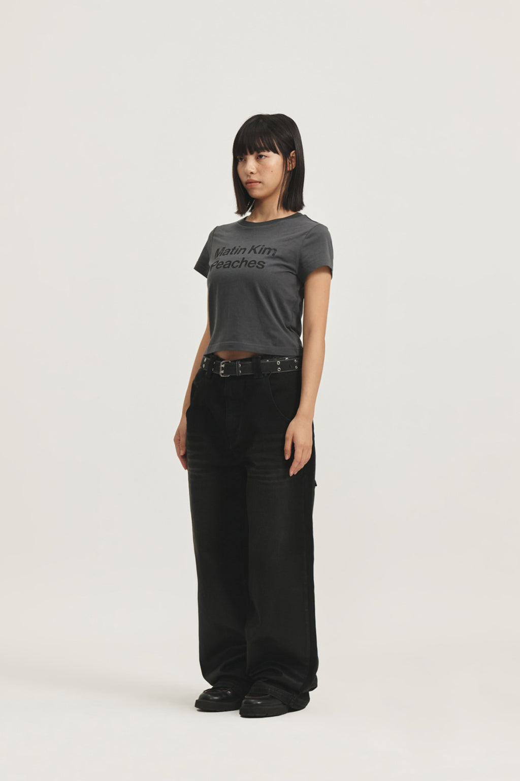 Matin Kim - Peaches Coating Washed Denim Pants (Black) product image 8 | TRAB K-Fashion Australia