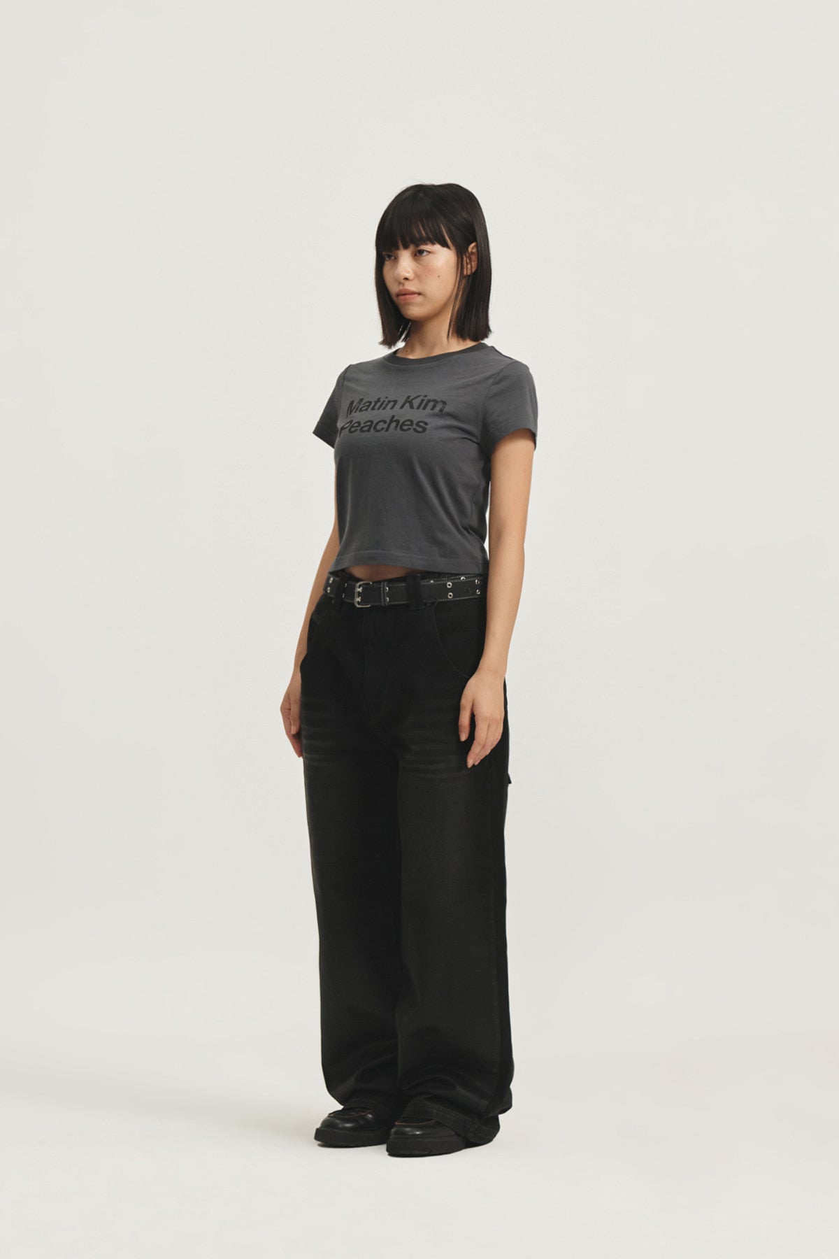 Matin Kim - Peaches Coating Washed Denim Pants (Black) product image 8 | TRAB K-Fashion Australia