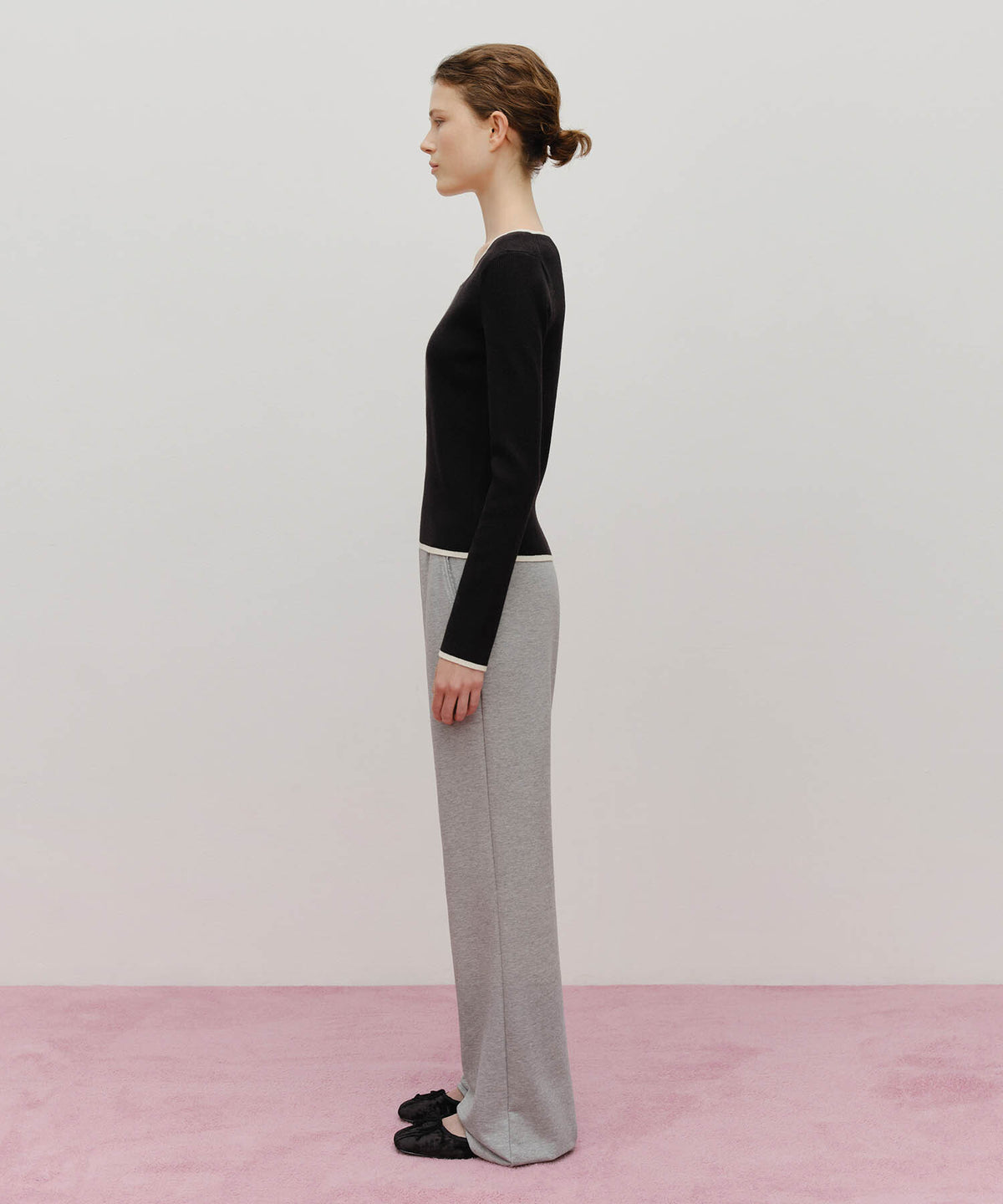 Marithe & Francois Girbaud - Lace Point Boots Cut Sweat Pants (Heather Gray) product image 5 | TRAB K-Fashion Australia