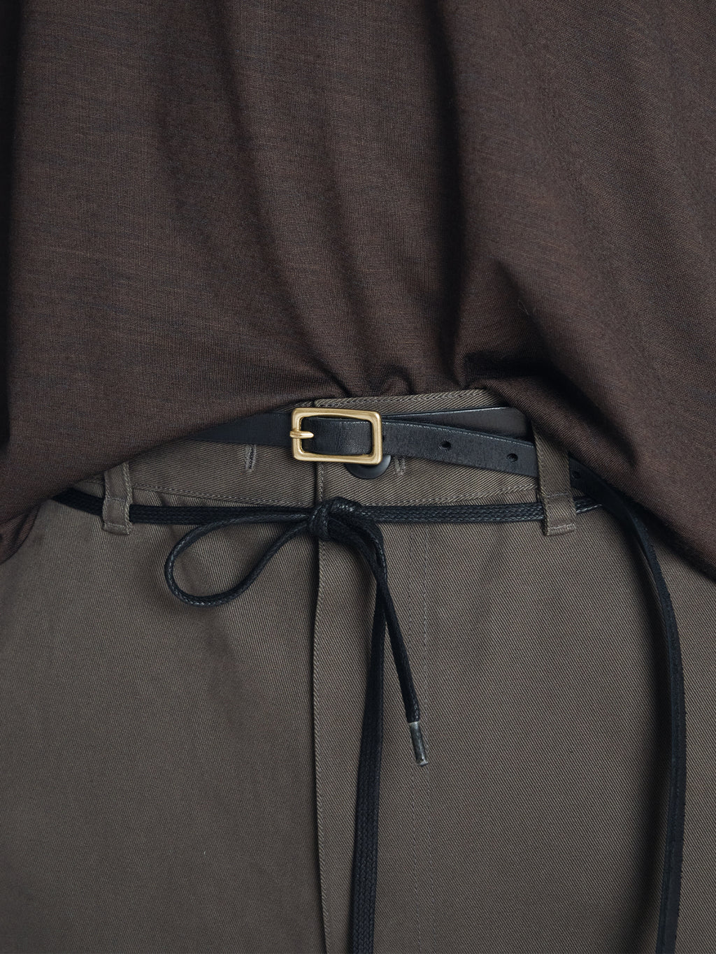 Tonywack - Brushed Cotton Drill Relaxed String Pants (Olive) product image 8 | TRAB K-Fashion Australia