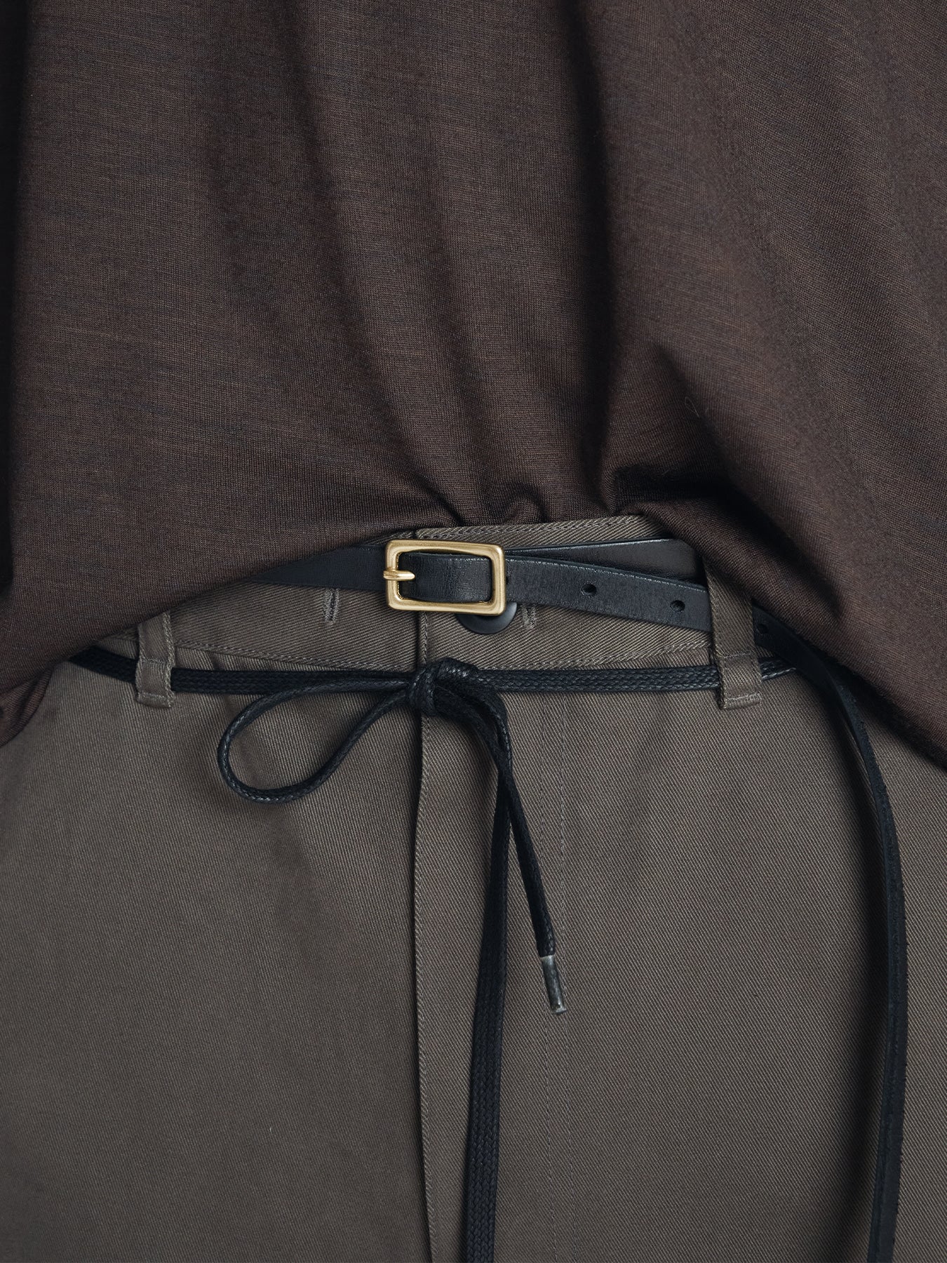 Tonywack - Brushed Cotton Drill Relaxed String Pants (Olive) product image 8 | TRAB K-Fashion Australia