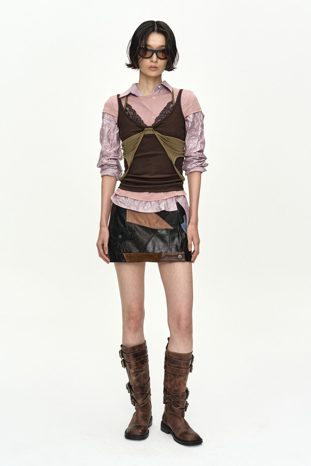 Andersson Bell - Crinkled Twist-Tuck Shirt (Pink) product image 2 | TRAB K-Fashion Australia