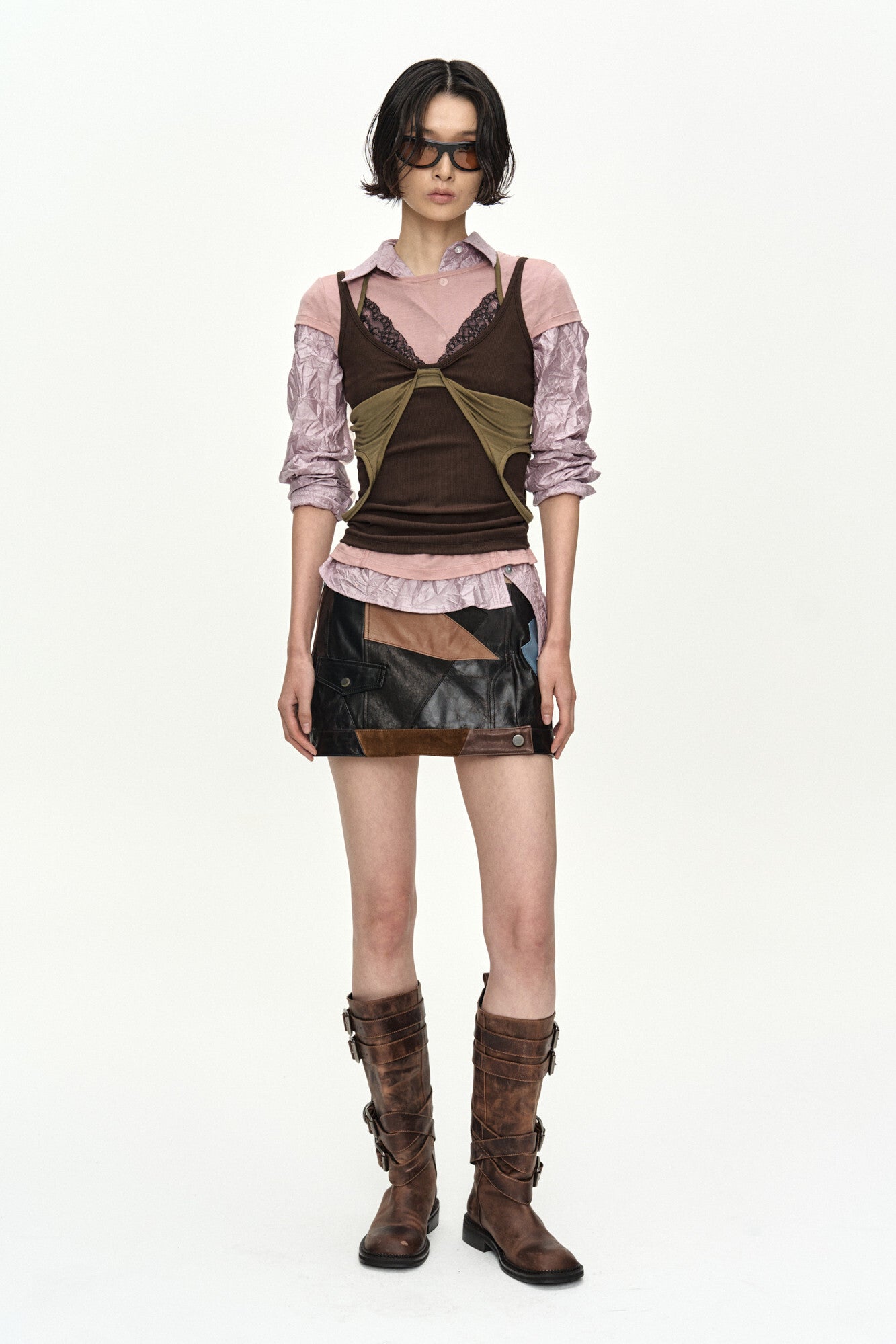 Andersson Bell - Crinkled Twist-Tuck Shirt (Pink) product image 2 | TRAB K-Fashion Australia