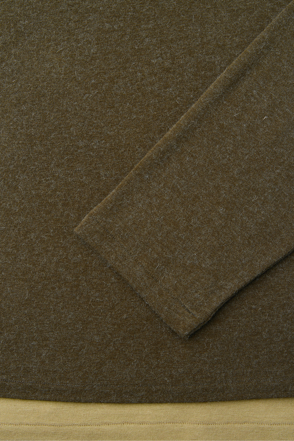 Coor - Hairy Henley Neck Layered T-Shirt (Khaki Green) product image 6 | TRAB K-Fashion Australia