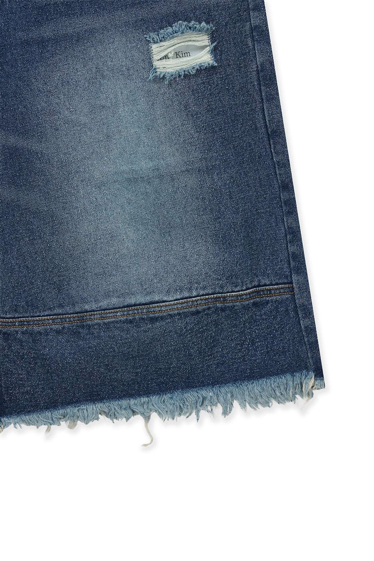 Matin Kim - Destroyed Bermuda Denim Pants (Navy) product image 4 | TRAB K-Fashion Australia