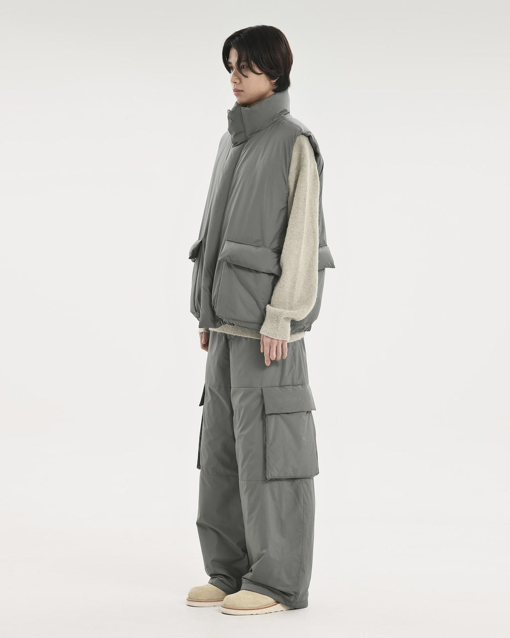 Brownyard - Travel Goose Down Vest (Olive Grey) product image 3 | TRAB K-Fashion Australia