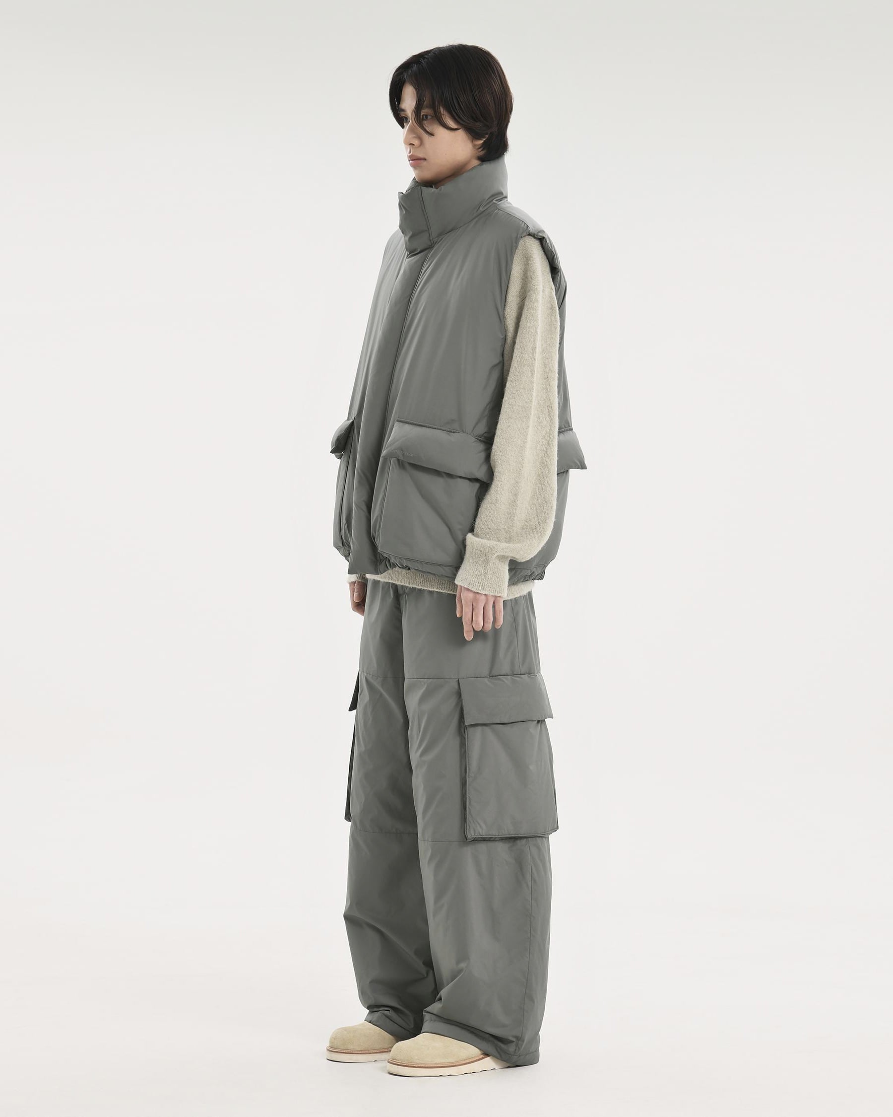 Brownyard - Travel Goose Down Vest (Olive Grey) product image 3 | TRAB K-Fashion Australia