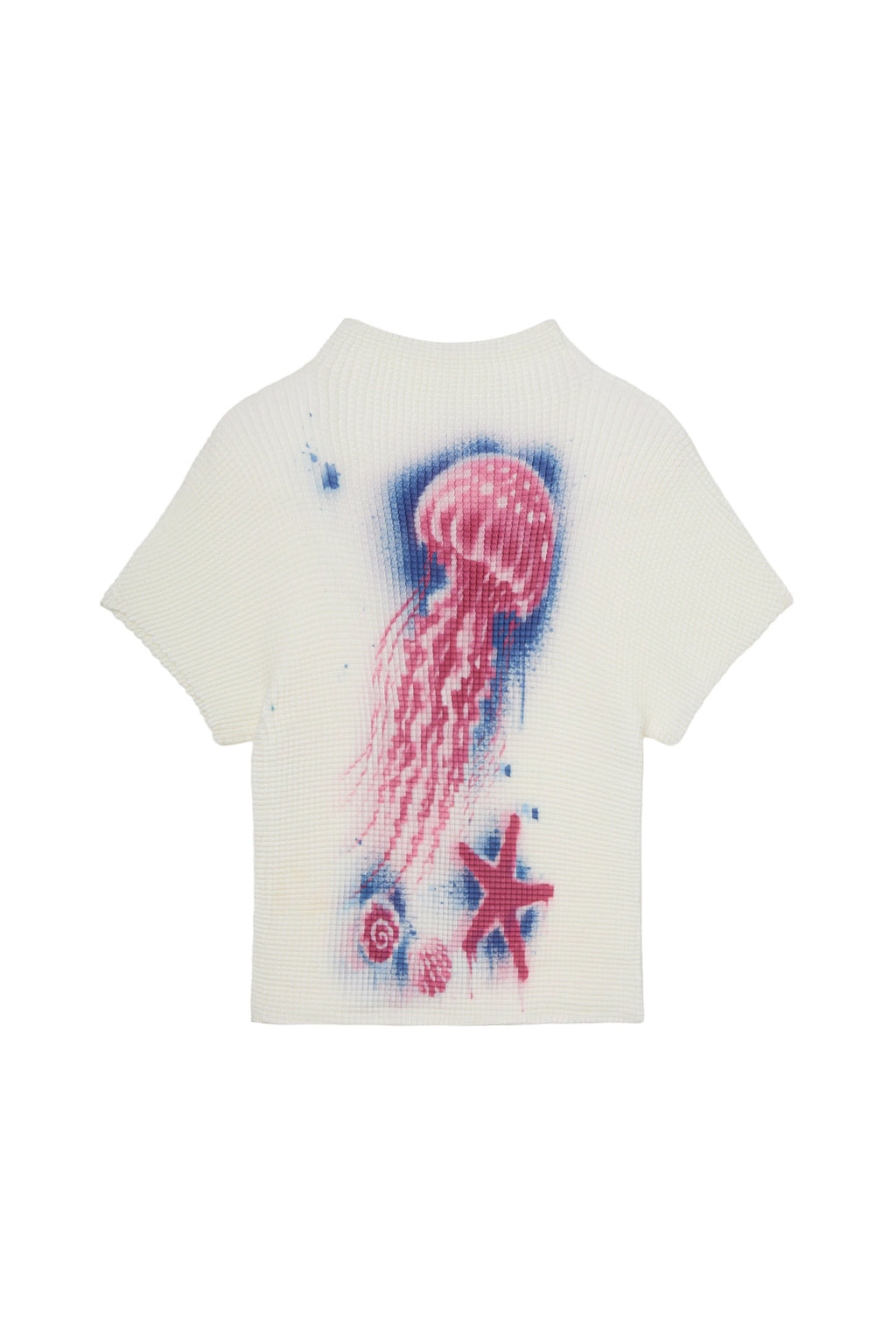 Deinet - Pleated Graphic T-Shirt (White) product image 2 | TRAB K-Fashion Australia