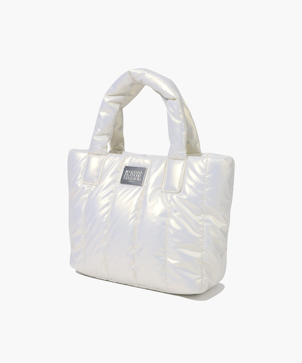 Marithe & Francois Girbaud - Classic Logo Matt Metallic Padding Bag (Ivory) product image 2 | TRAB K-Fashion Australia