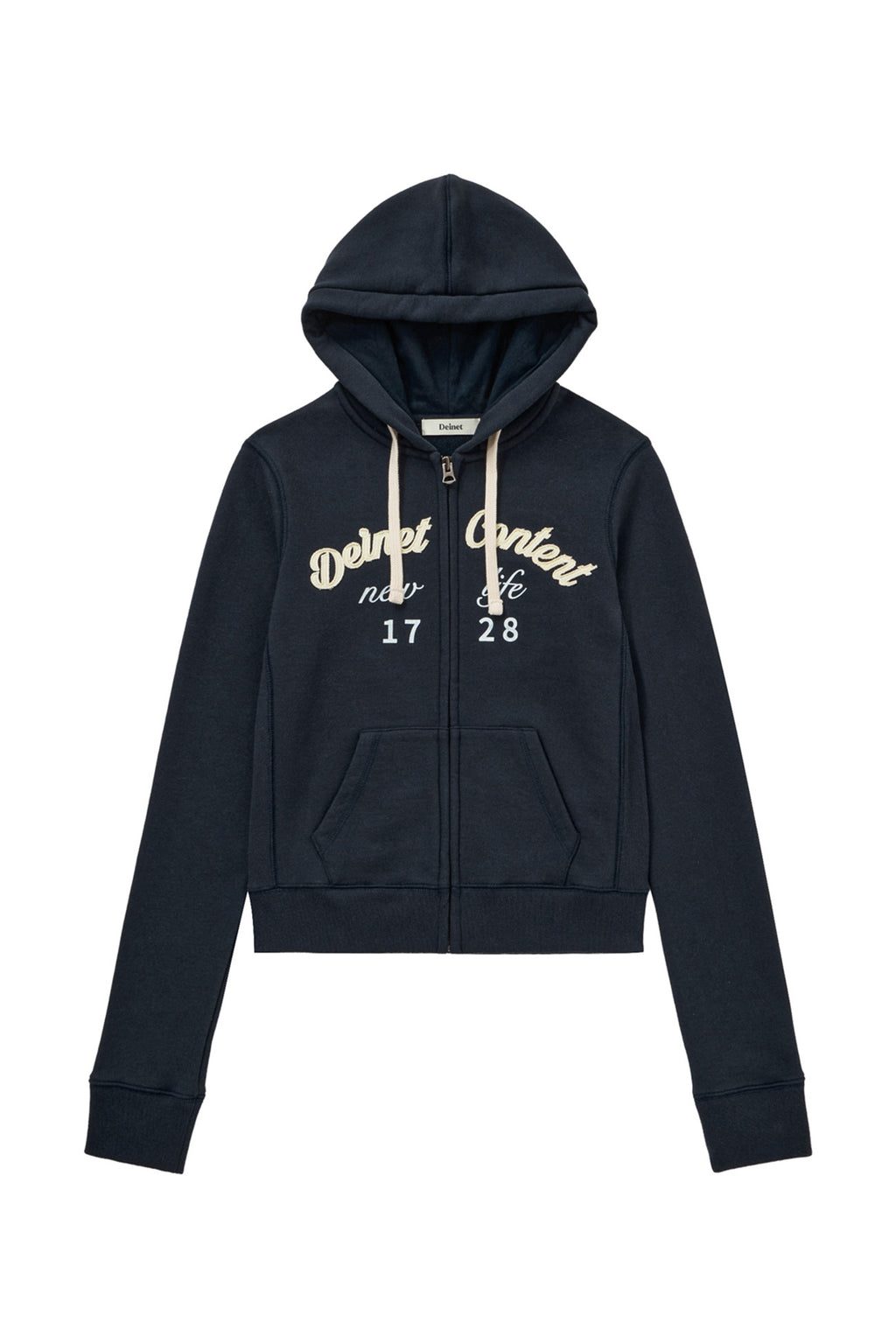 Deinet - Content Slim Hood Zip - Up (Navy) product image 1 | TRAB K-Fashion Australia