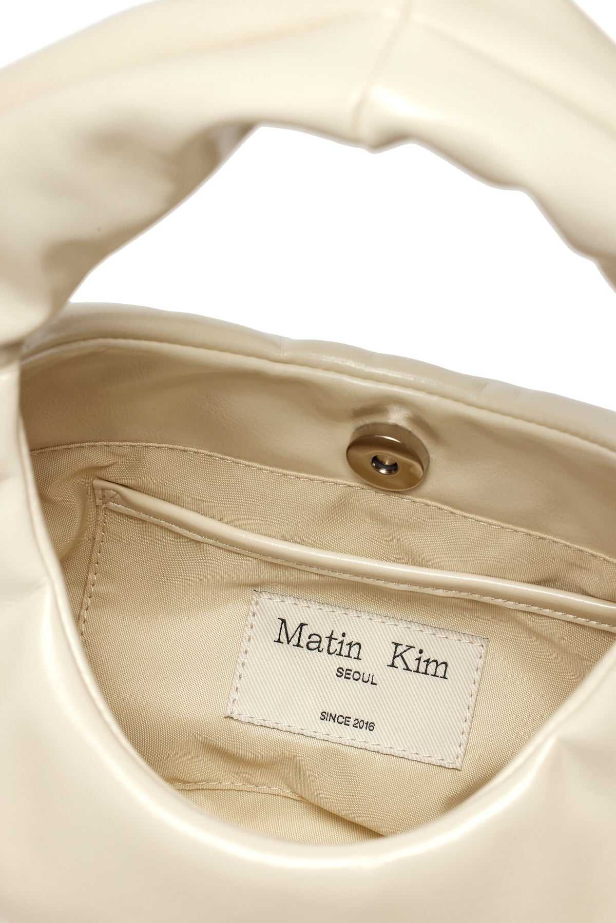 Matin Kim - Embossed Logo Leather Mini Tote Bag (Ivory) product image 4 | TRAB K-Fashion Australia