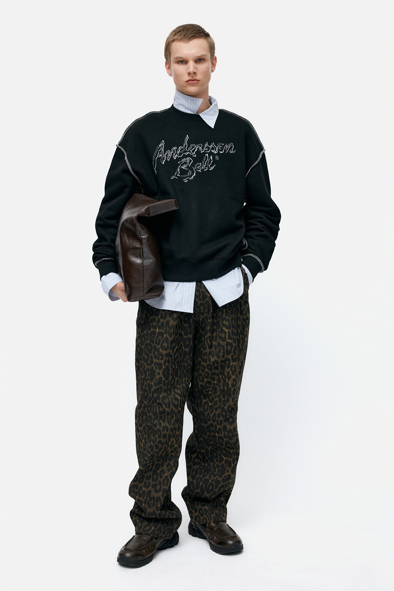 Andersson Bell - Crossover Carpenter Wide-Leg Jeans (Khaki) product image 1 | TRAB K-Fashion Australia