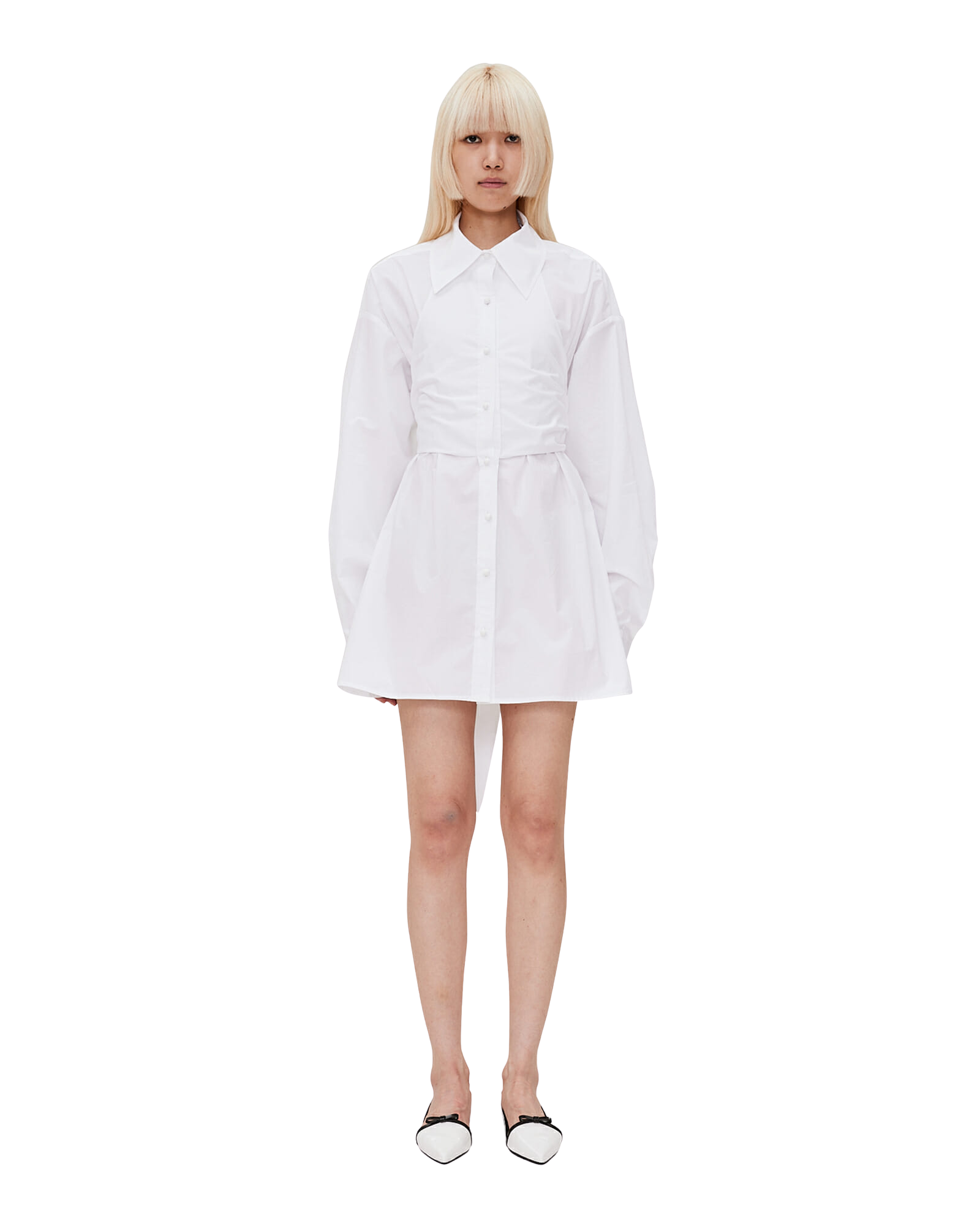 Kimhe Kim - Double Layered Cotton Shirt Dress (White) product image 1 | TRAB K-Fashion Australia