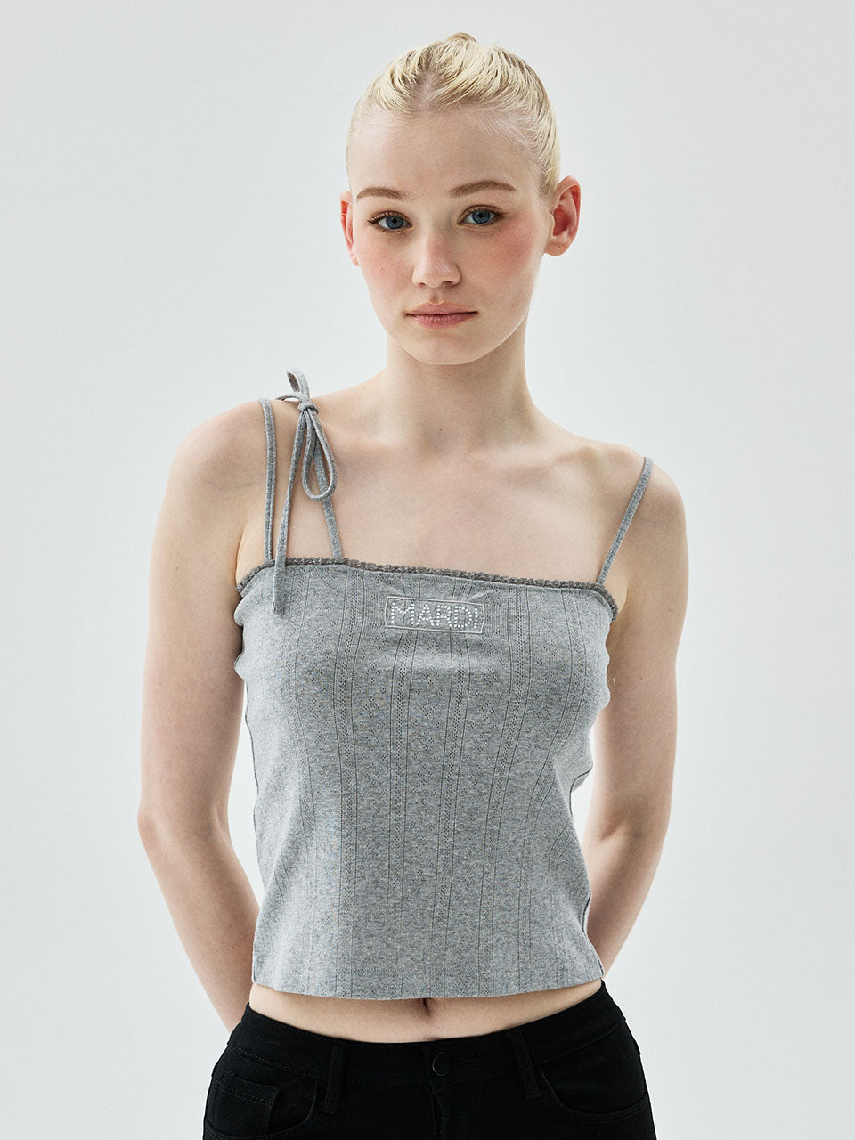 Mardi Mercredi - Sleeveless Eyelet Ribbon Detail (Grey) product image 1 | TRAB K-Fashion Australia