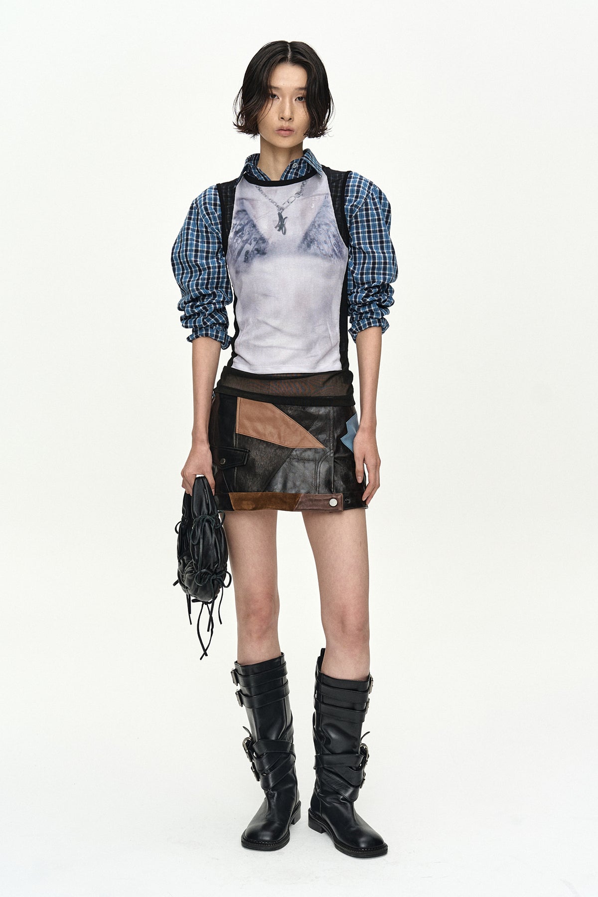 Andersson Bell - Wet-Printed Sleeveless T- Shirt (White/Black) product image 2 | TRAB K-Fashion Australia