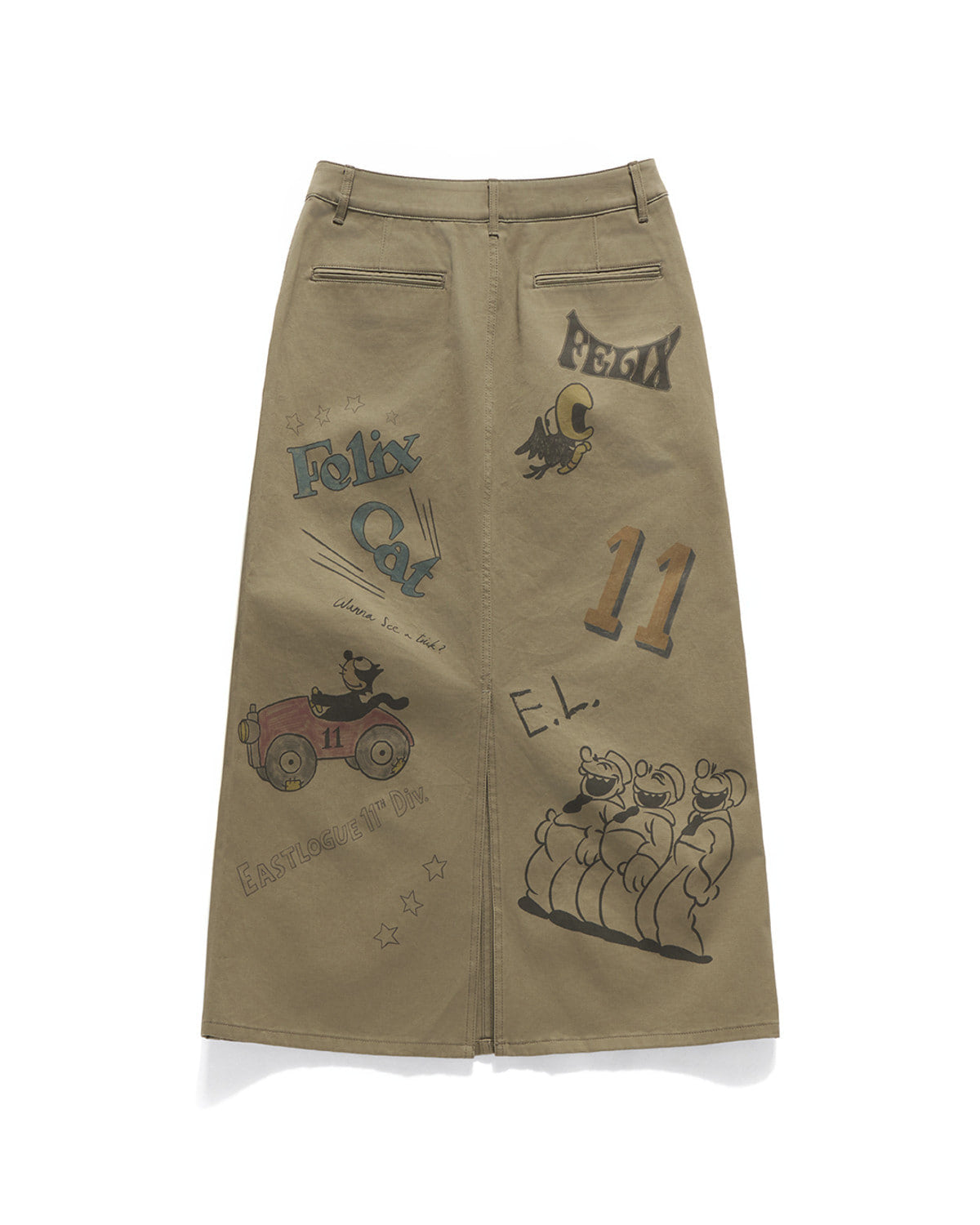 Eastlogue - Felix Vintage Printing Skirt (Beige) product image 2 | TRAB K-Fashion Australia