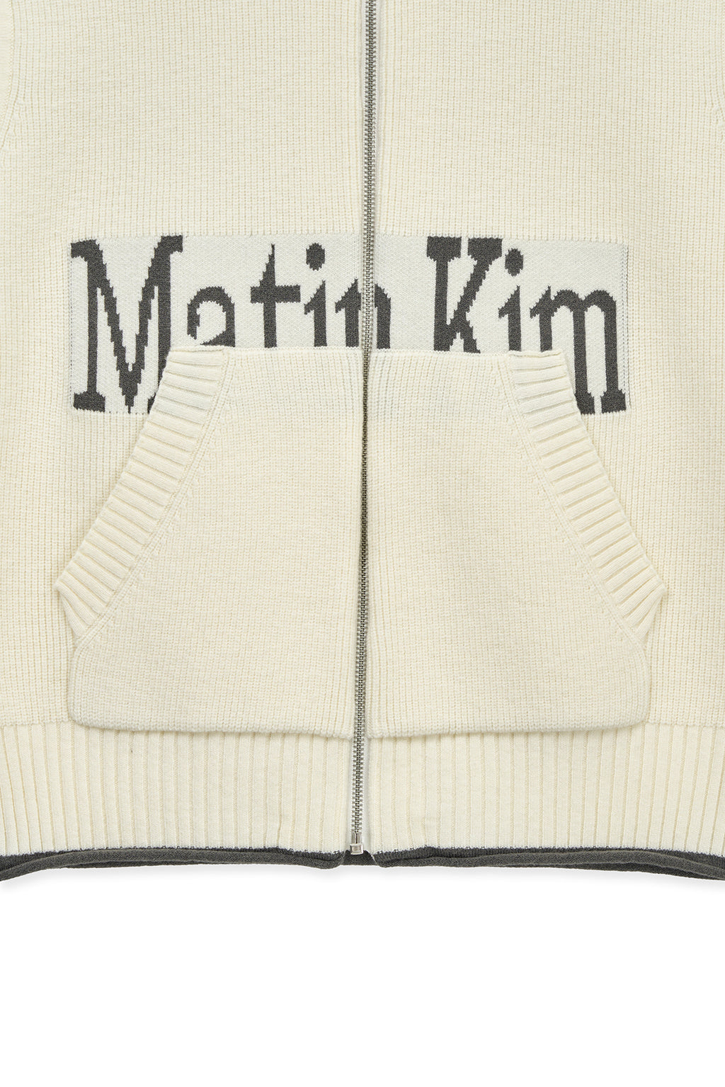Matin Kim - Matin Kim Spell Point Knit Zip Up Vest (Ivory) product image 4 | TRAB K-Fashion Australia