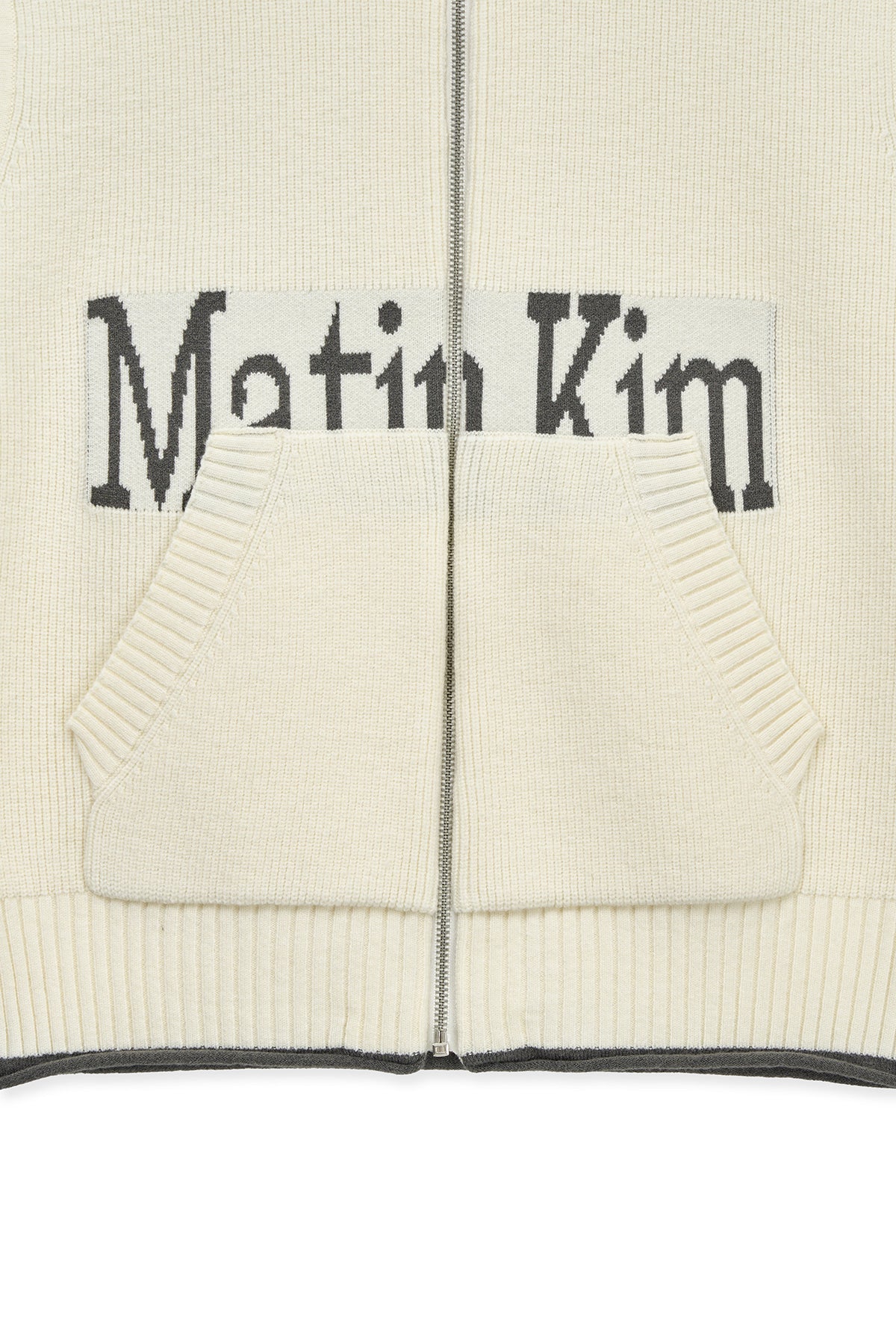 Matin Kim - Matin Spell Point Knit Zip Up Vest (Ivory) product image 4 | TRAB K-Fashion Australia