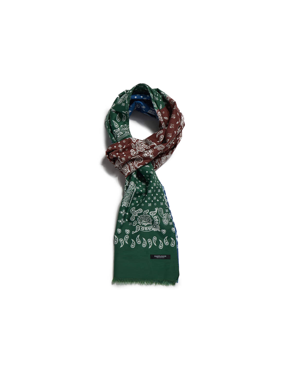 Eastlogue - Silk Scarf (Green & Brown & Blue) product image 6 | TRAB K-Fashion Australia
