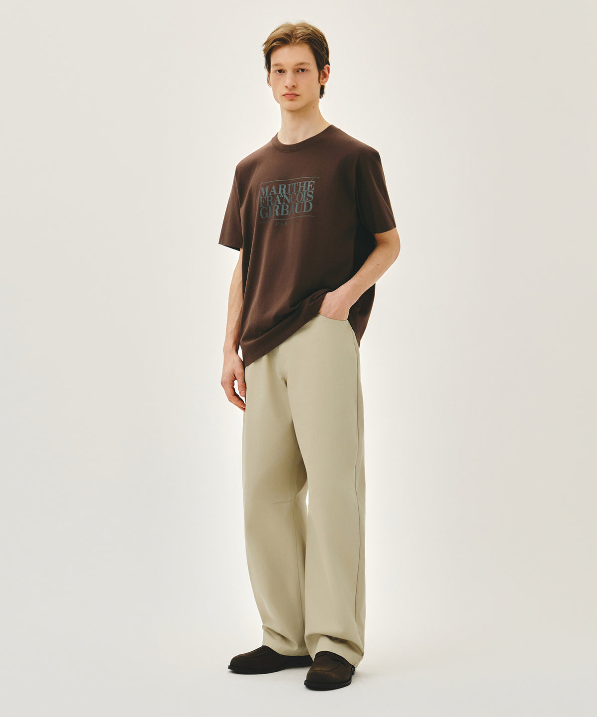 Marithe & Francois Girbaud - Curved Chino Pants (Beige) product image 4 | TRAB K-Fashion Australia