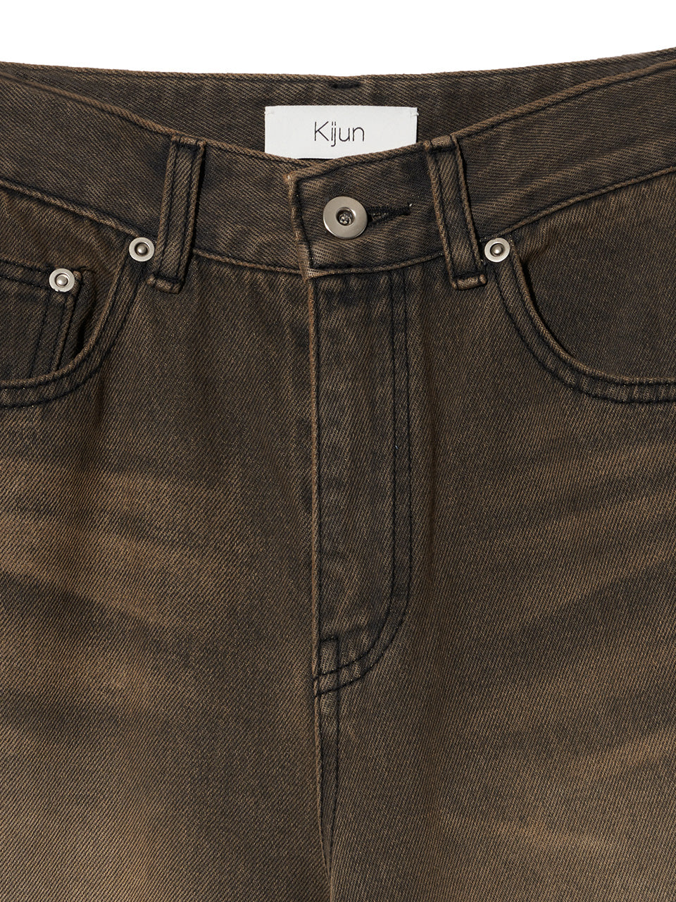 Kijun - Scratched Wide Jeans (Charcoal Brown) product image 9 | TRAB K-Fashion Australia