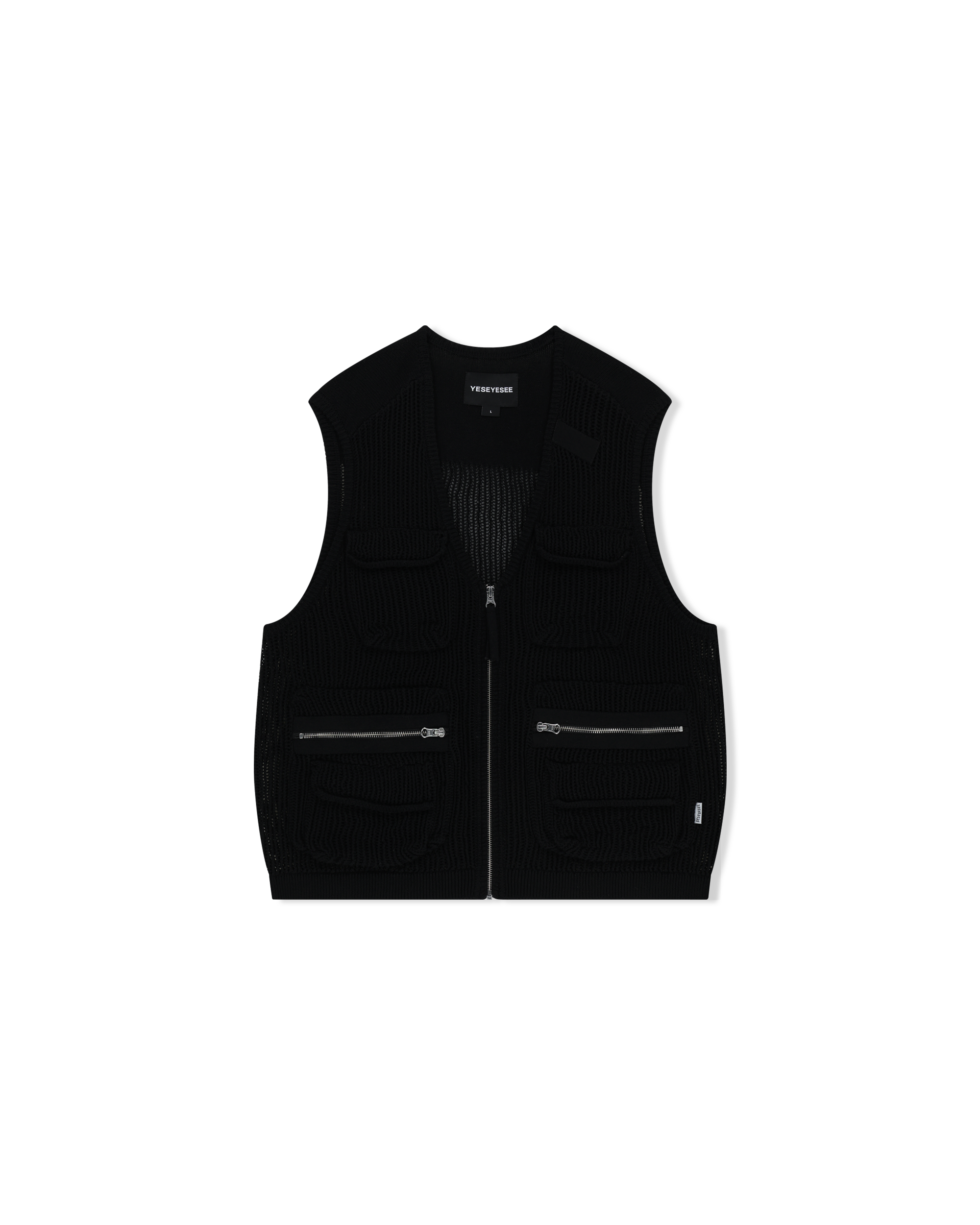 yeseyesee - Knitted Utility Vest (Black) product image 1 | TRAB K-Fashion Australia