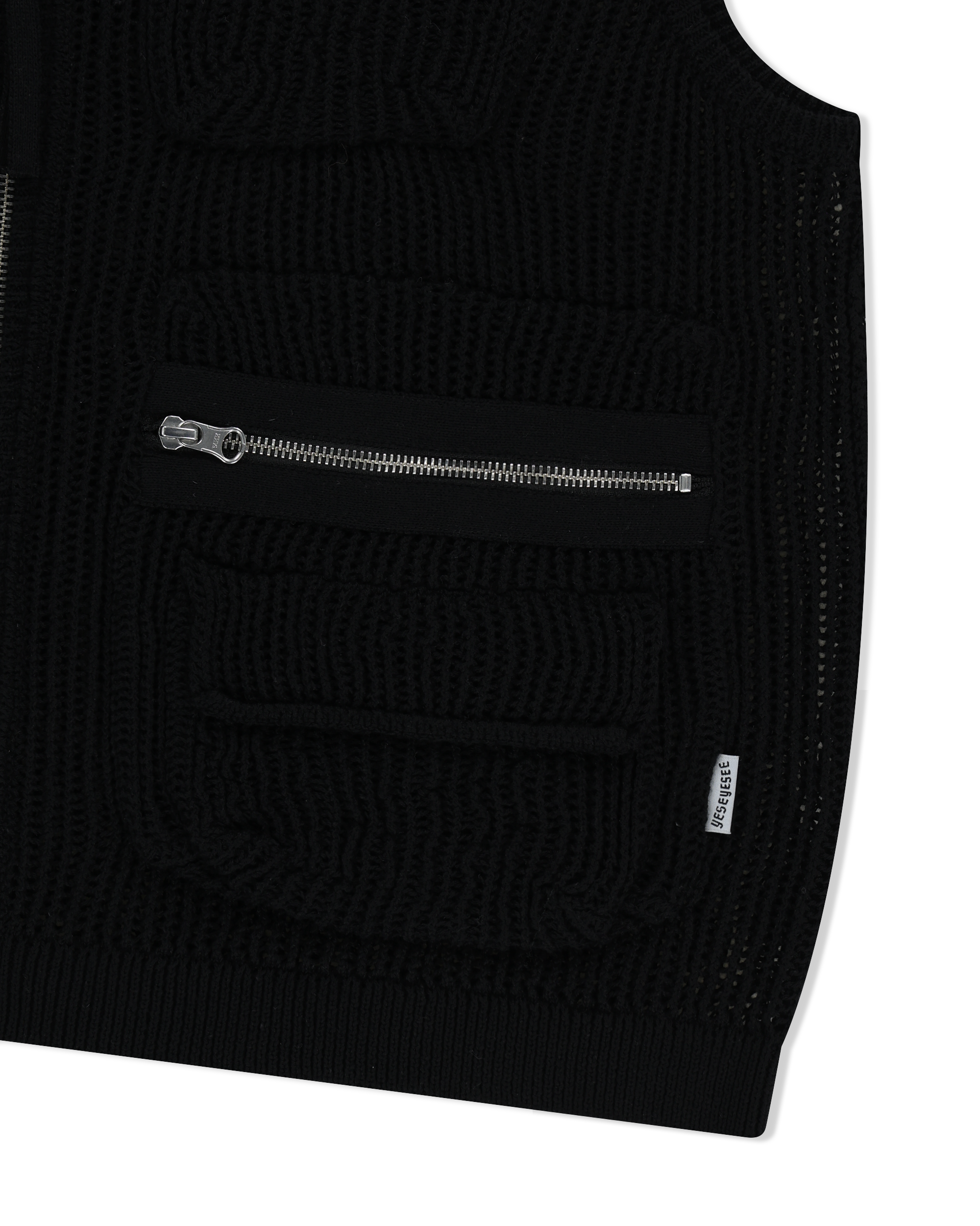 yeseyesee - Knitted Utility Vest (Black) product image 3 | TRAB K-Fashion Australia
