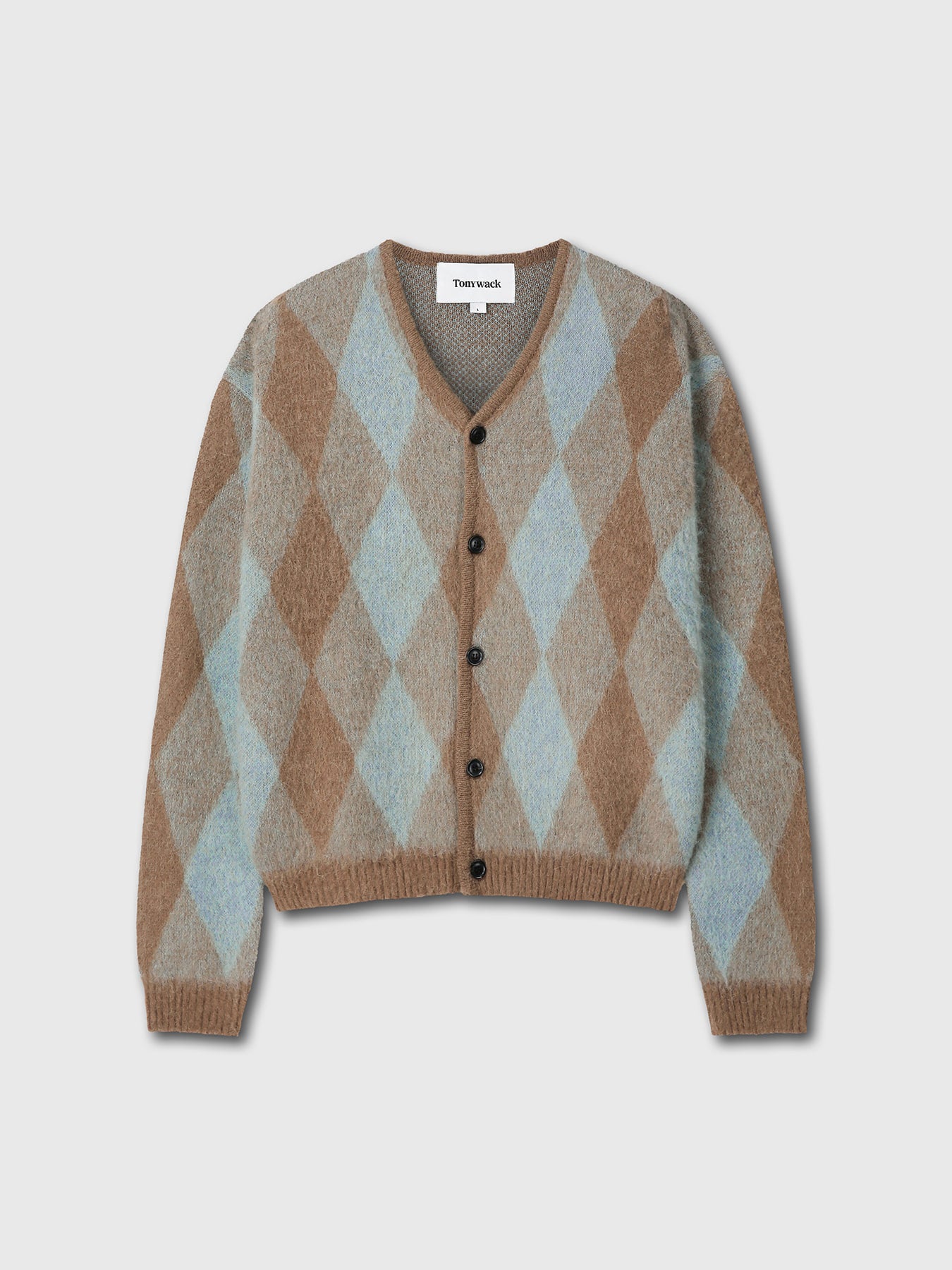Tonywack - Brushed Mohair Argyle Cardigan (Mint/Taupe) product image 6 | TRAB K-Fashion Australia