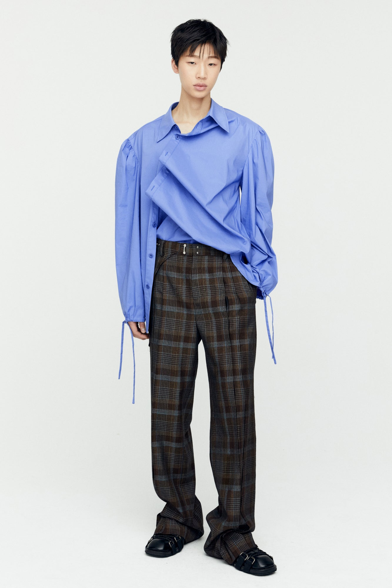 Andersson Bell - Soe Check Wrap Trousers (Brown) product image 5 | TRAB K-Fashion Australia