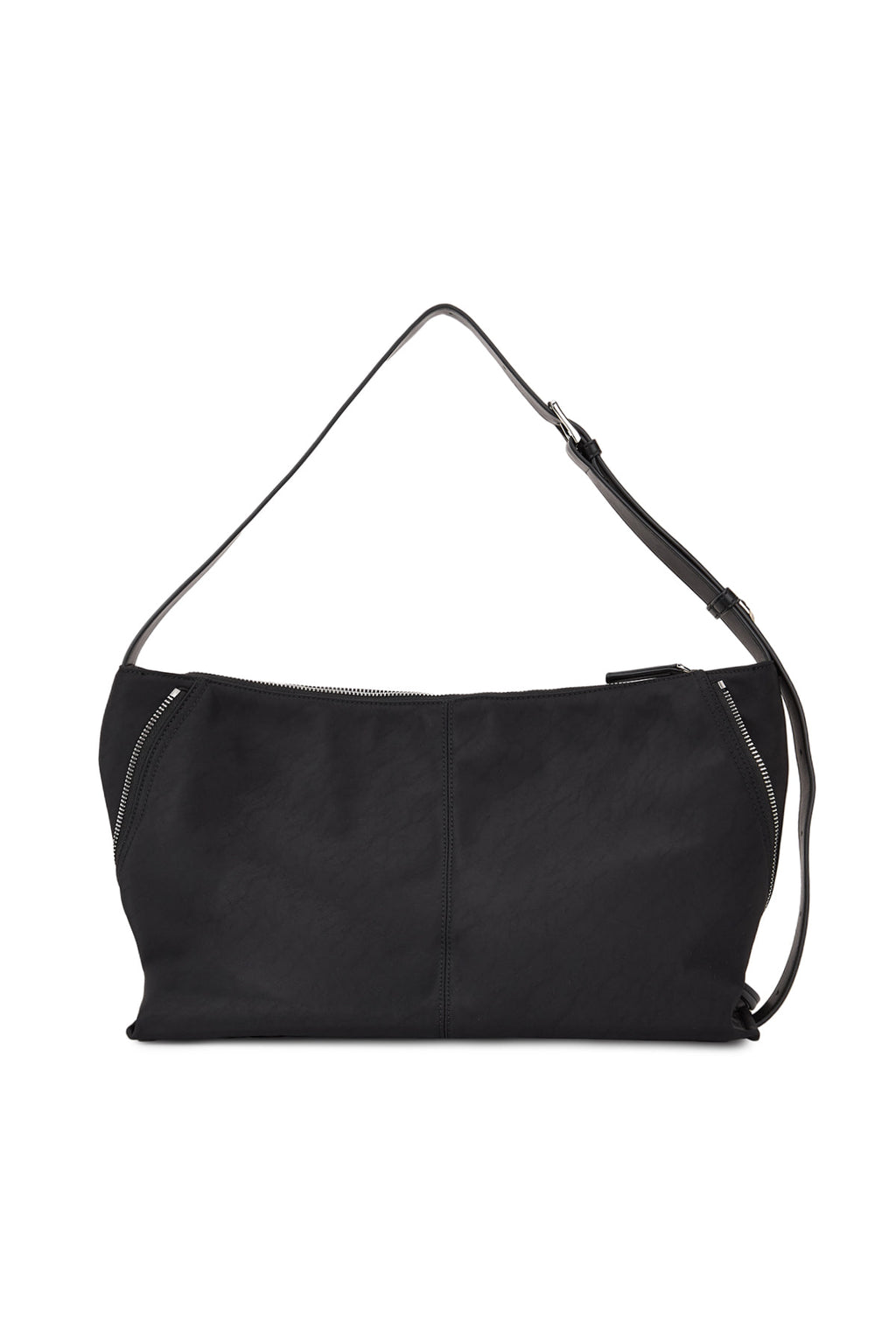 Matin Kim - Side Zipper Fabric Shoulder Bag (Black) product image 5 | TRAB K-Fashion Australia