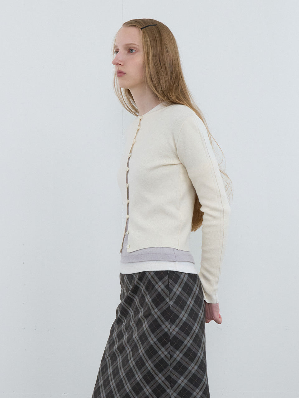 Kijun - Button Up Knit Top (Ivory) product image 1 | TRAB K-Fashion Australia