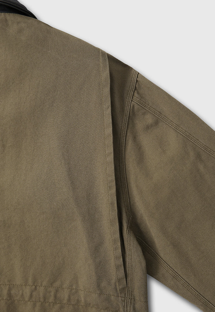 Tonywack - Leather Collar Garment-Washed Utility Jacket (Faded Olive) product image 17 | TRAB K-Fashion Australia