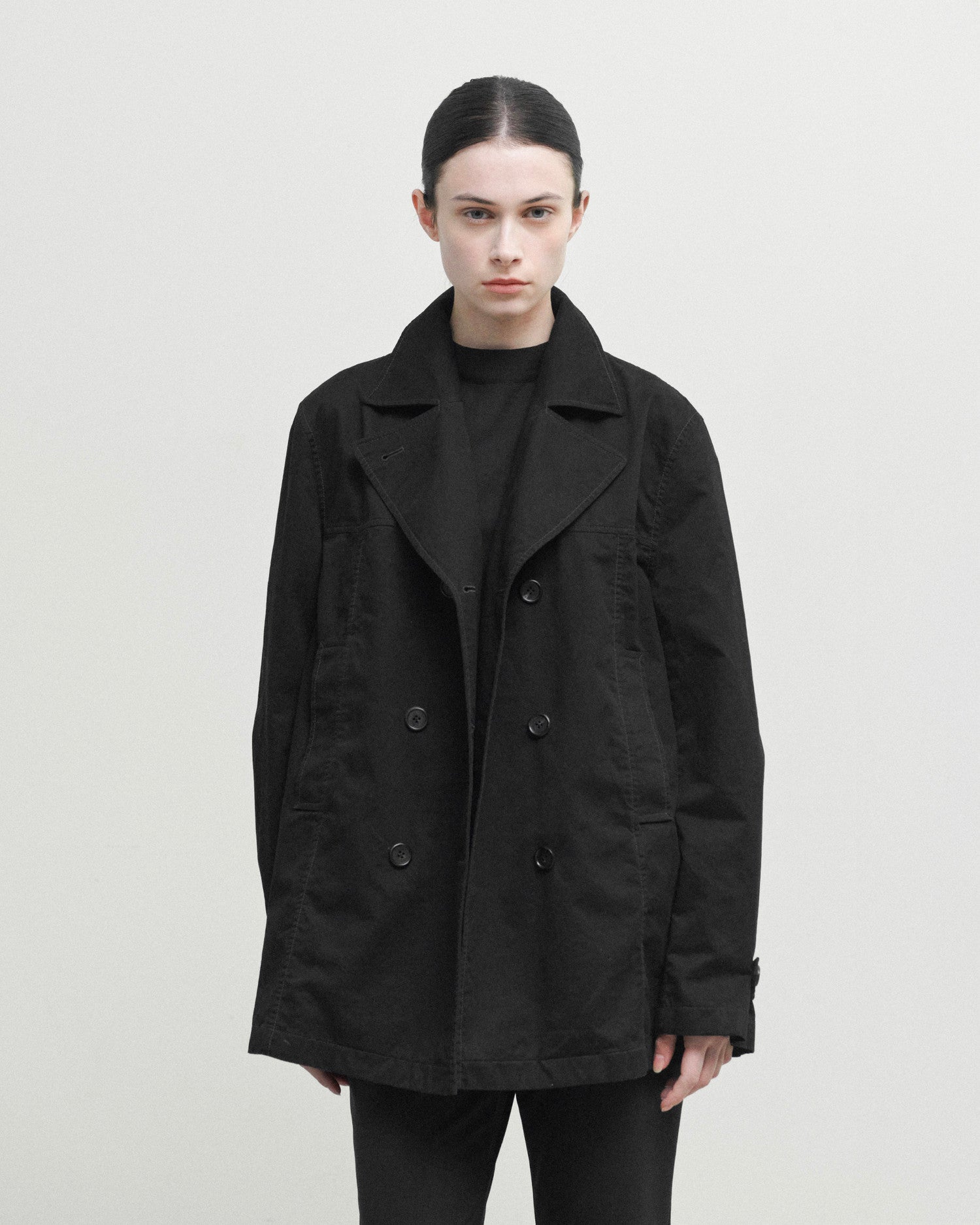 Brownyard - Washed Double Half Coat (Black) product image 1 | TRAB K-Fashion Australia
