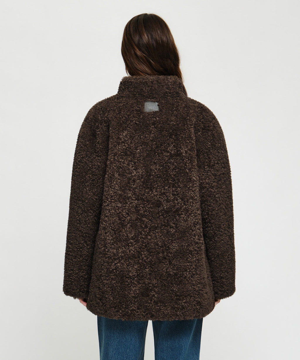 Marithe & Francois Girbaud - High Neck Boucle Coat (Brown) product image 4 | TRAB K-Fashion Australia
