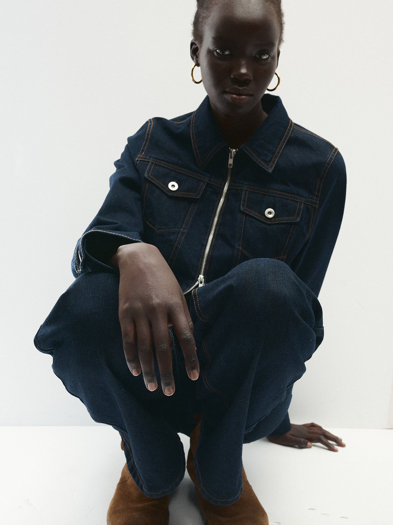 Tonywack - Rinsed Denim High Waist Wide Jeans (Blue) product image 3 | TRAB K-Fashion Australia