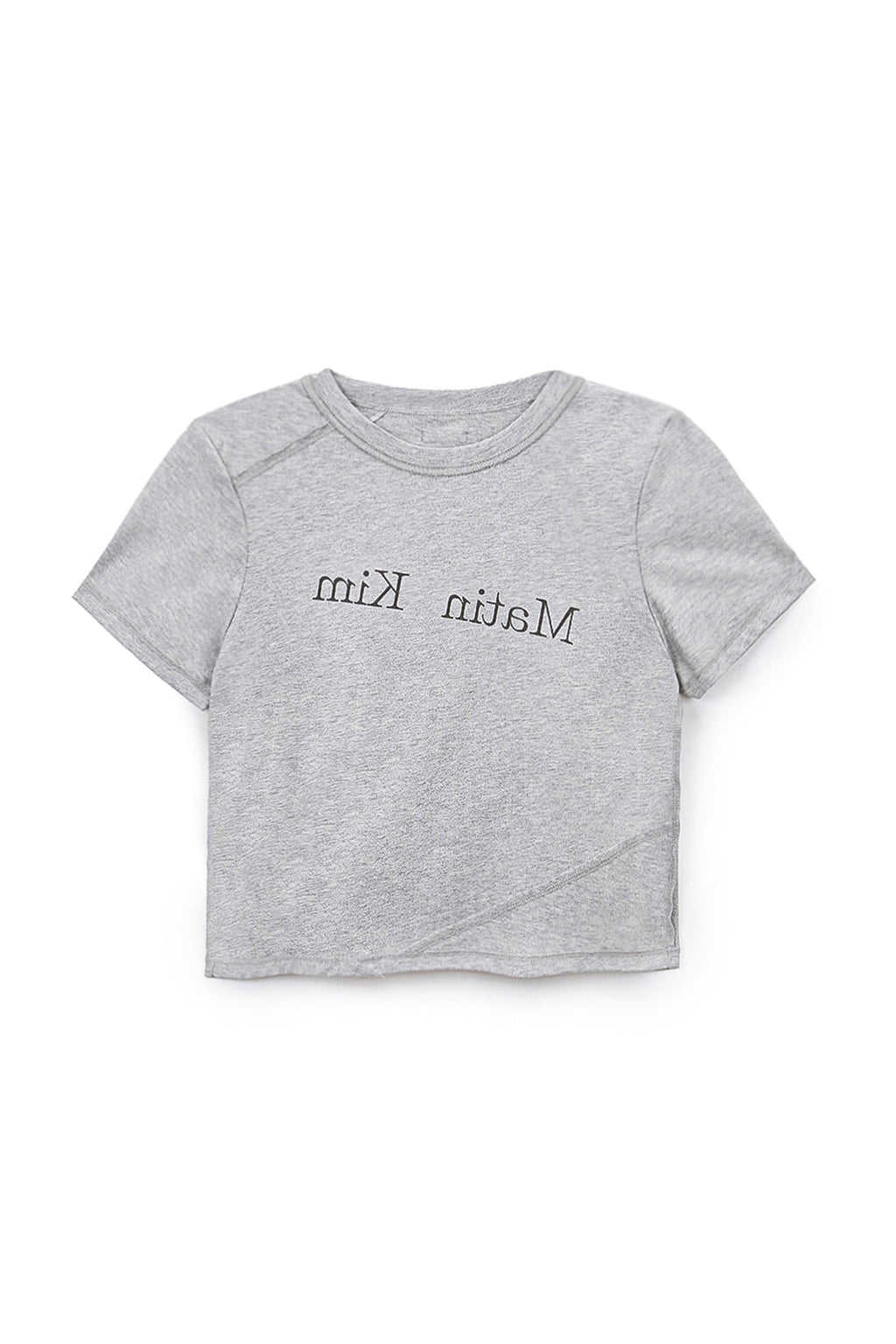Matin Kim - Diagonal Logo Reversible Crop Top (Grey) product image 2 | TRAB K-Fashion Australia