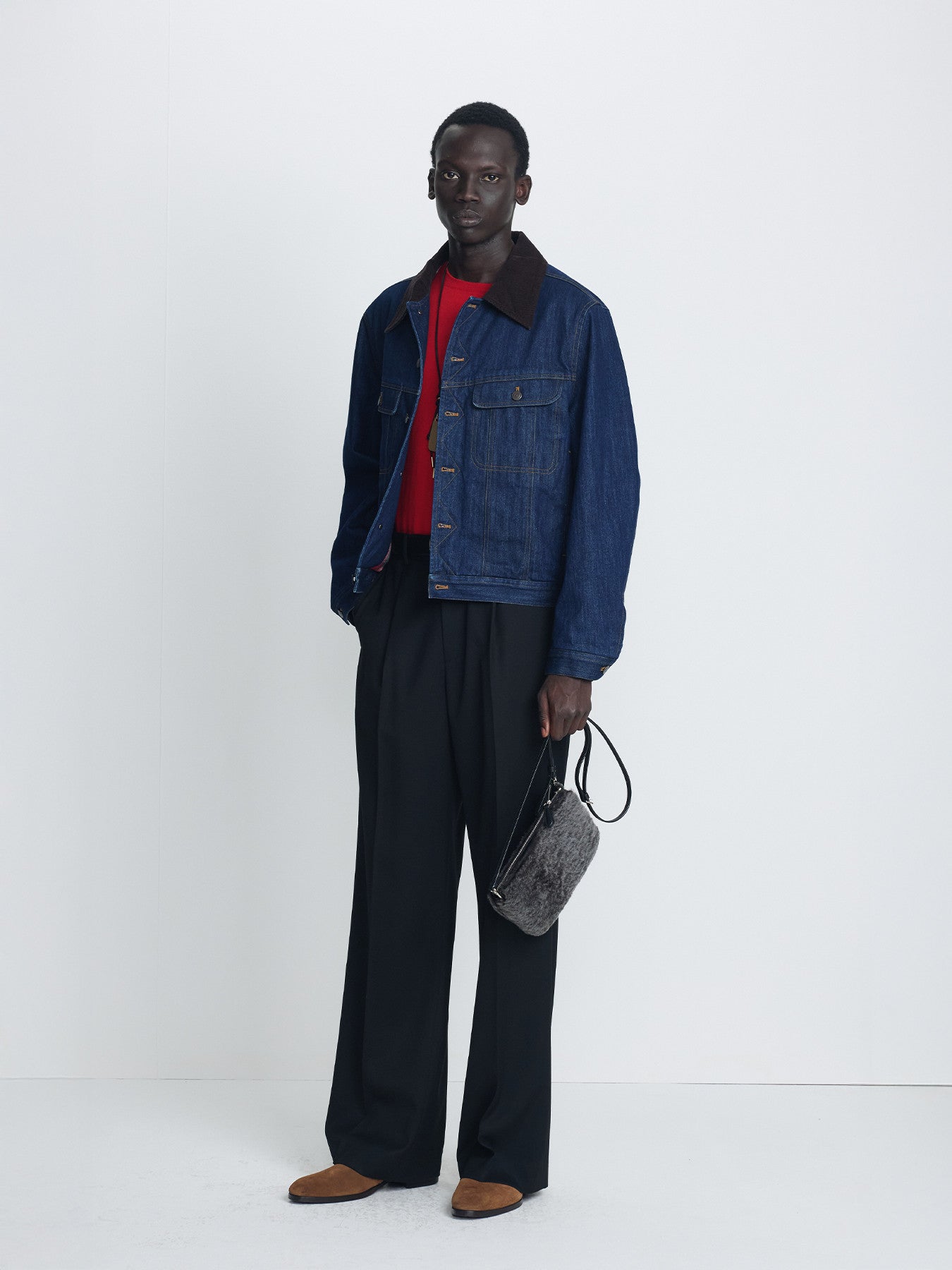 Tonywack - Cord-Collar Indigo Denim Trucker (Rinsed Indigo) product image 1 | TRAB K-Fashion Australia