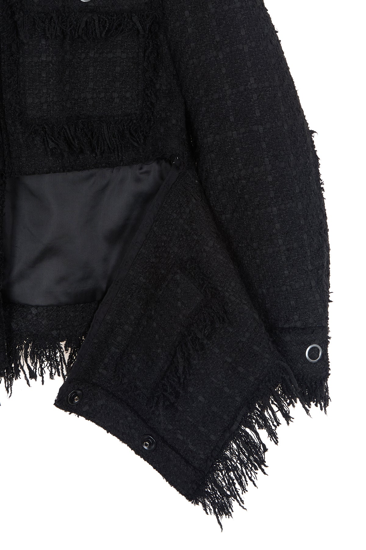 Matin Kim - Two Way Collarless Tweed Jacket (Black) product image 3 | TRAB K-Fashion Australia