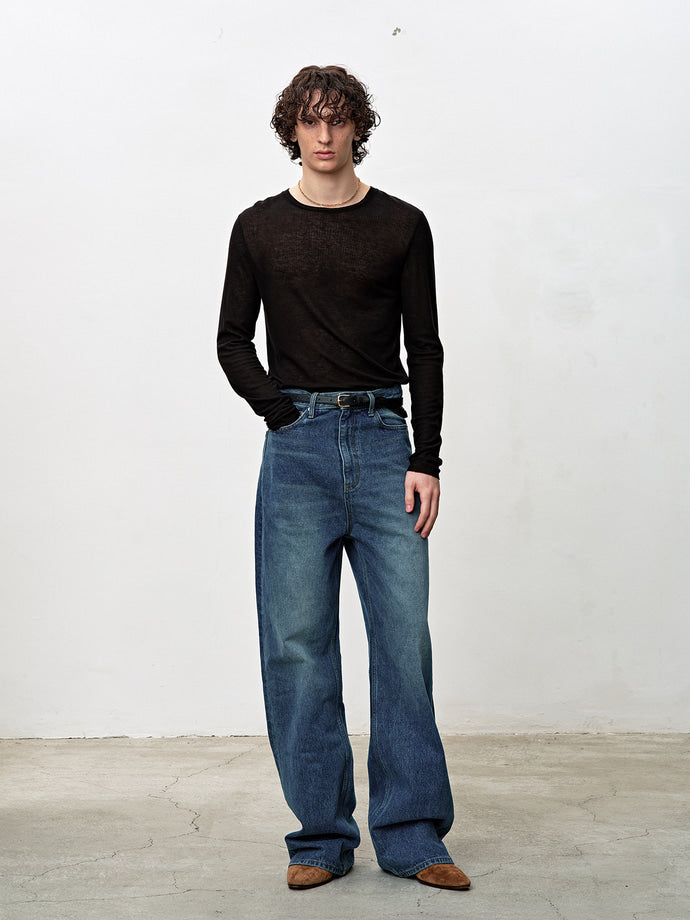 Tonywack - Wide-Leg Denim Jeans (Mid Blue) product image 6 | TRAB K-Fashion Australia