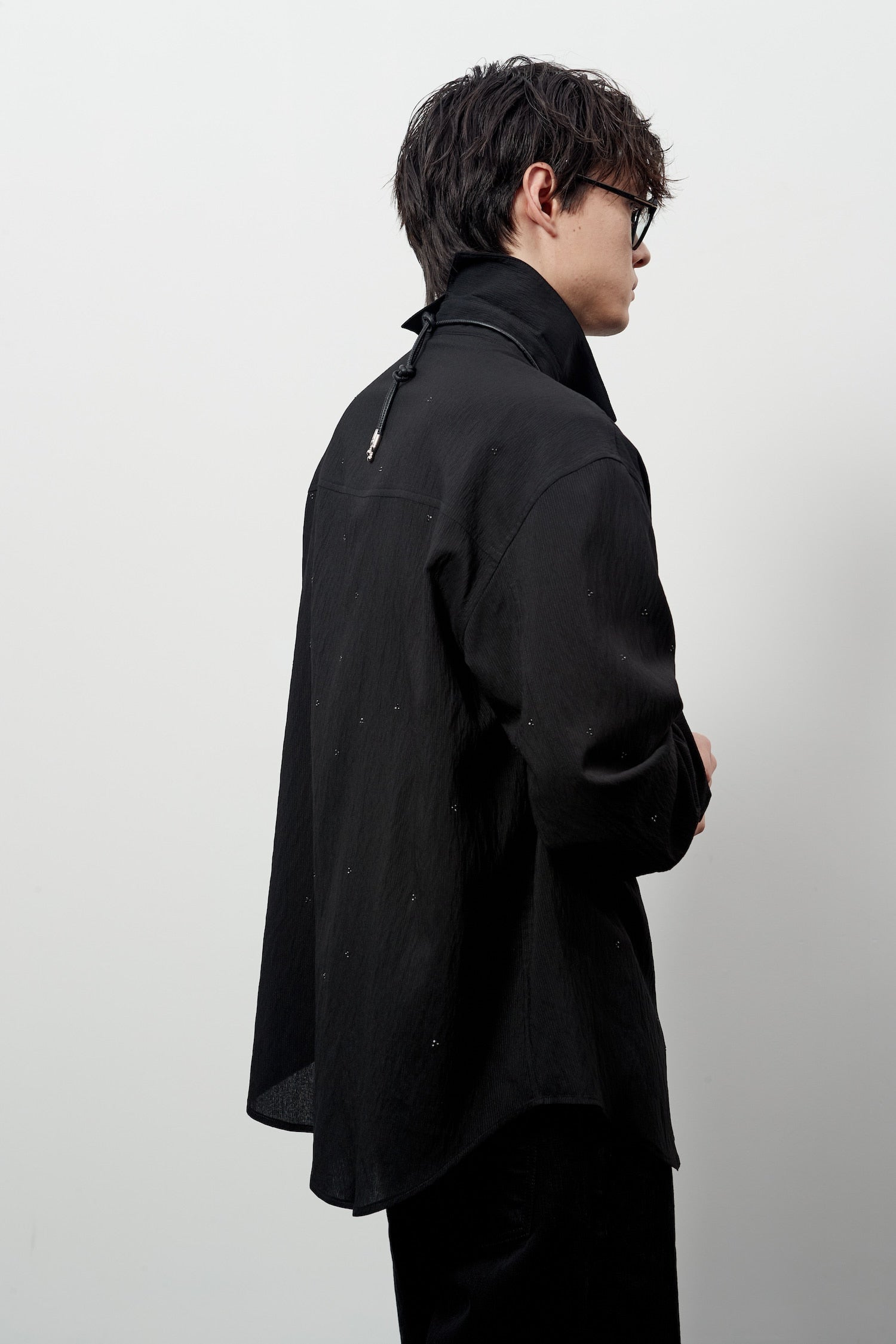 Stu - Crystal Stripe Shirt (Black) product image 13 | TRAB K-Fashion Australia