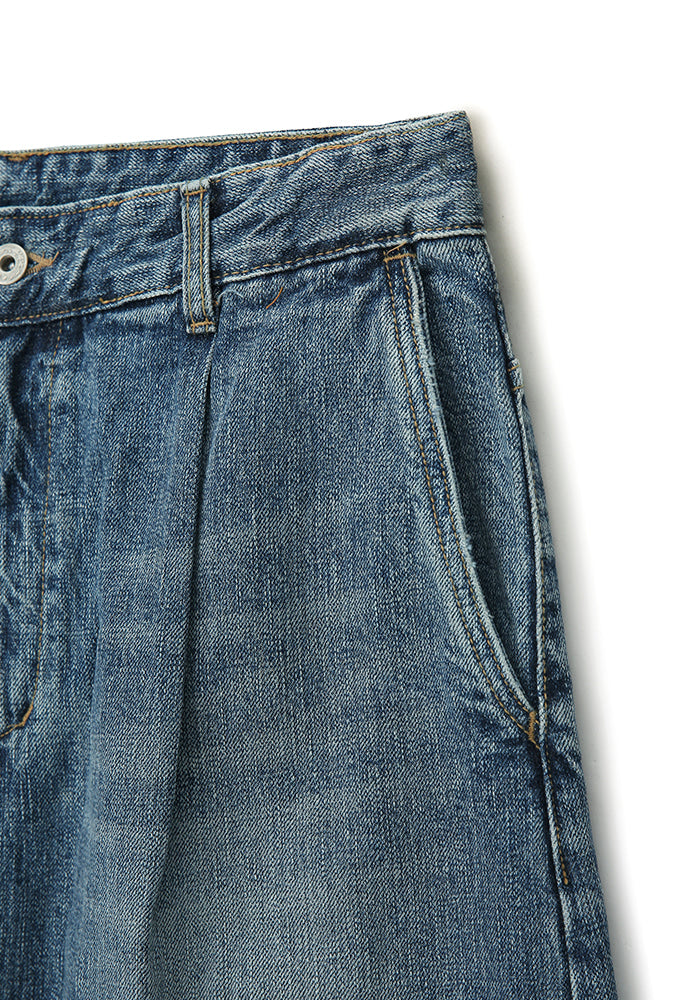 Art if acts - One Tuck Curve Denim Pants (Washed Blue) product image 8 | TRAB K-Fashion Australia