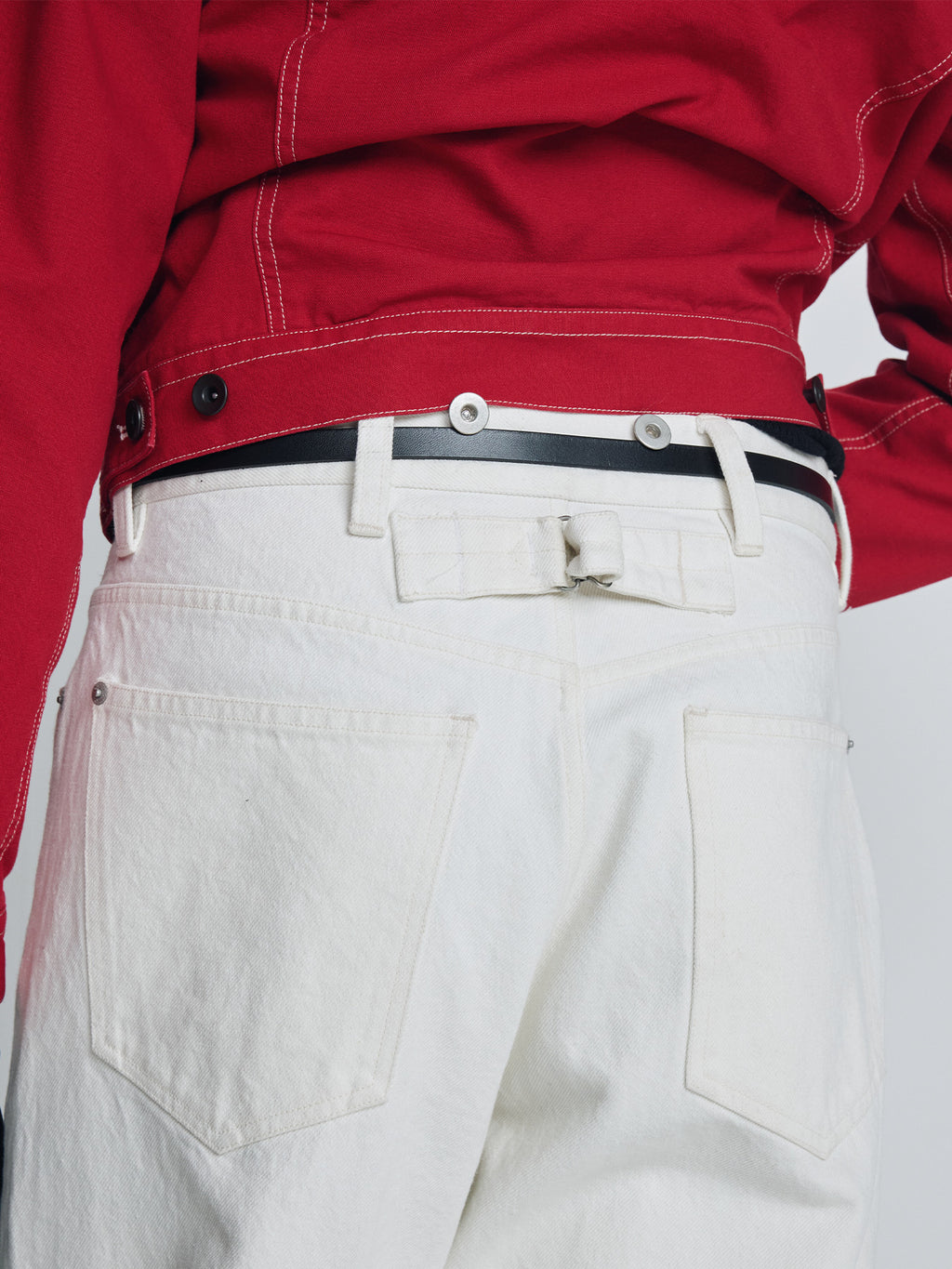 Tonywack - Leather Collar Trucker Jacket (Red) product image 8 | TRAB K-Fashion Australia