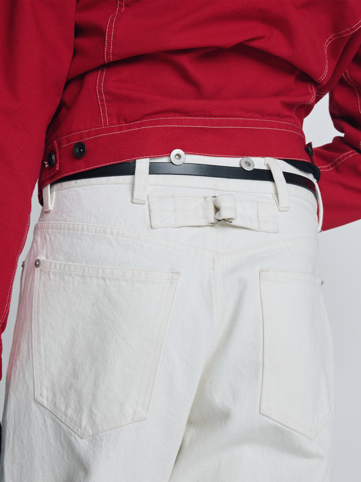 Tonywack - Leather Collar Trucker Jacket (Red) product image 8 | TRAB K-Fashion Australia