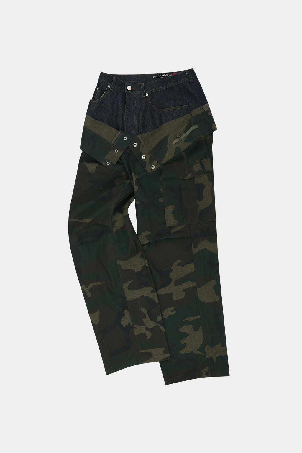Andersson Bell - Unisex Camouflage Double Waist Work Wide-Leg Jeans (Navy/Green) product image 10 | TRAB K-Fashion Australia