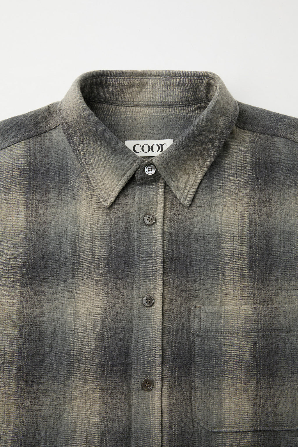 Coor - Ombre Flannel One Pocket Checkered Shirt V.2 (Blue Gray) product image 5 | TRAB K-Fashion Australia