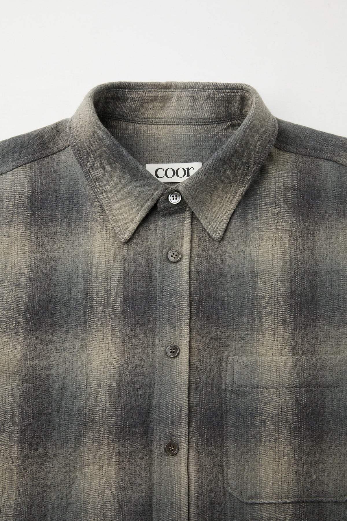 Coor - Ombre Flannel One Pocket Checkered Shirt V.2 (Blue Gray) product image 5 | TRAB K-Fashion Australia