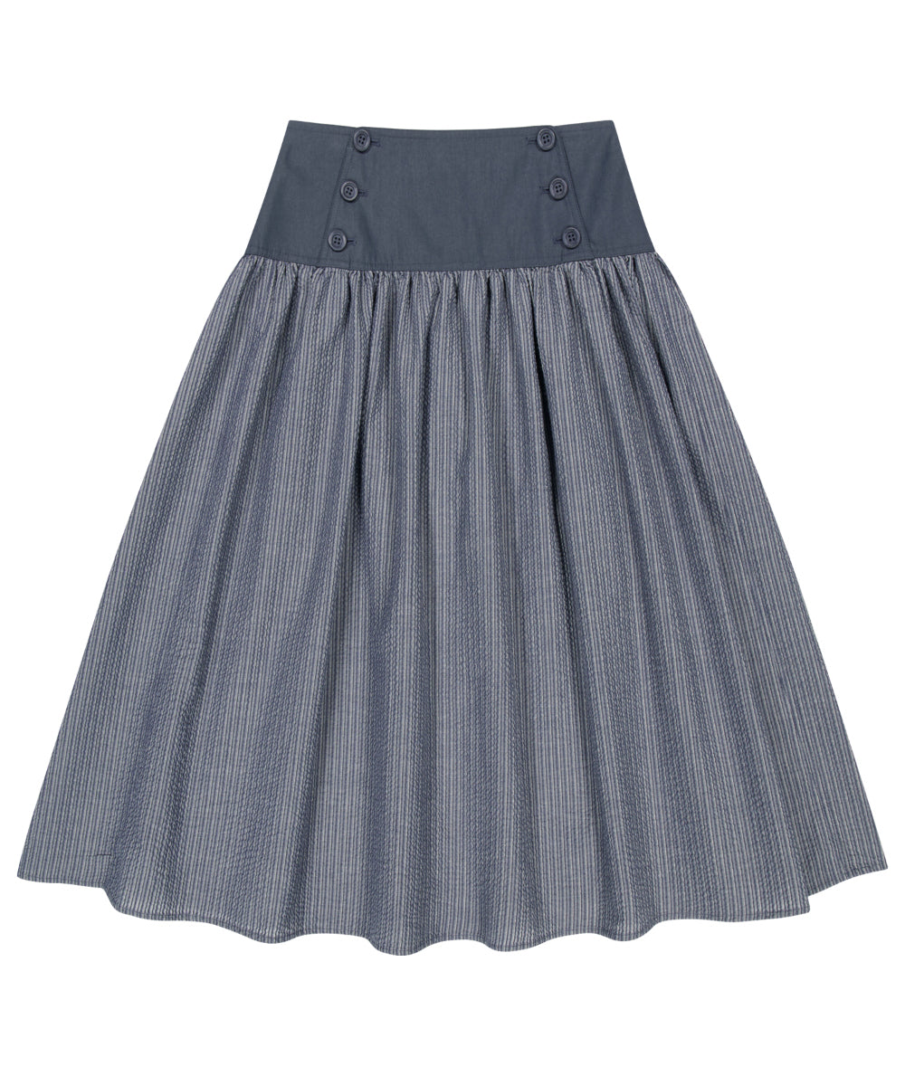 Coyseio - Double Button Stripe Skirt (Navy) product image 13 | TRAB K-Fashion Australia