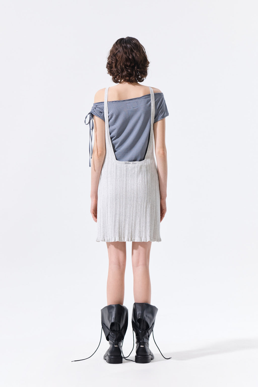 Matin Kim - Open Back Ribbed Knit Dress (Light Grey) product image 8 | TRAB K-Fashion Australia