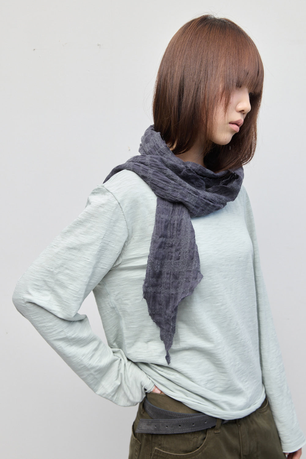 Hatchingroom - Crinkle Gauze Muffler (Charcoal) product image 7 | TRAB K-Fashion Australia